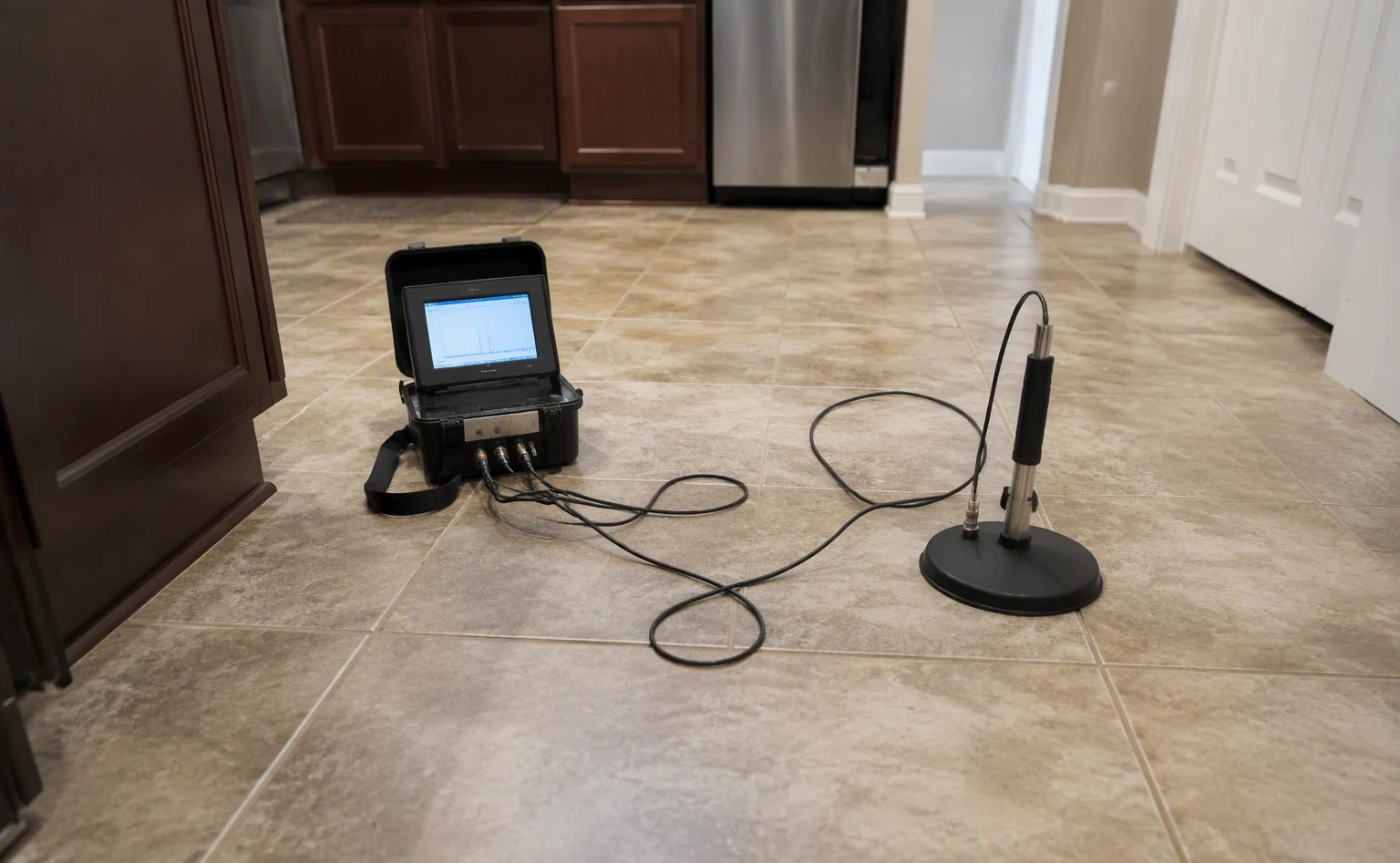 Leak detection on a hidden supply line in a Wheeling home