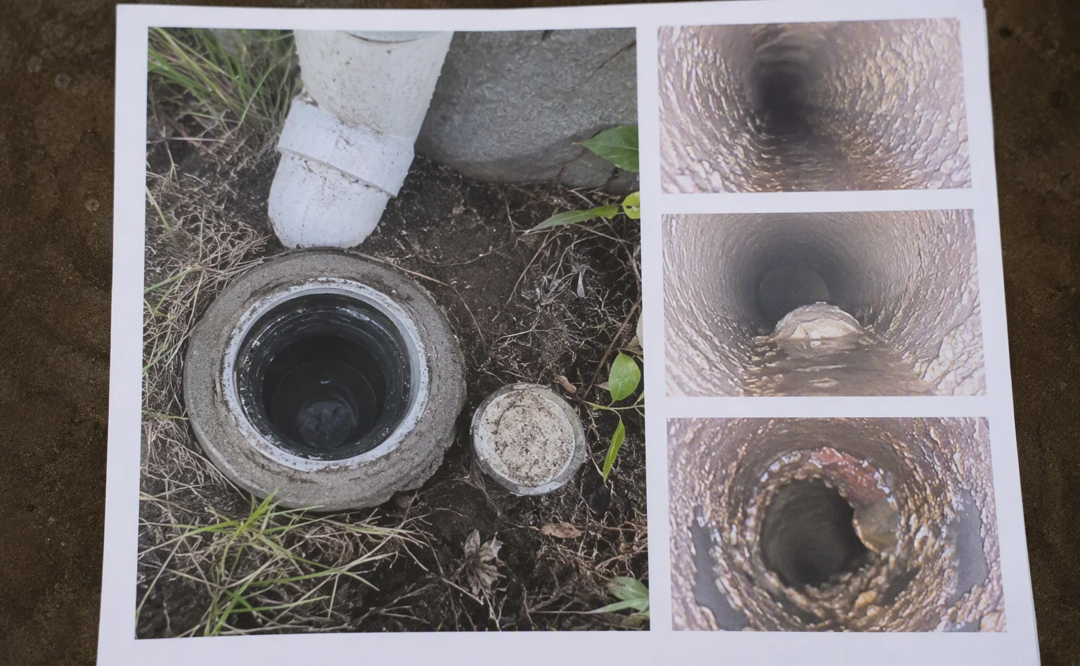 Sewer line repair outside a Wheeling home